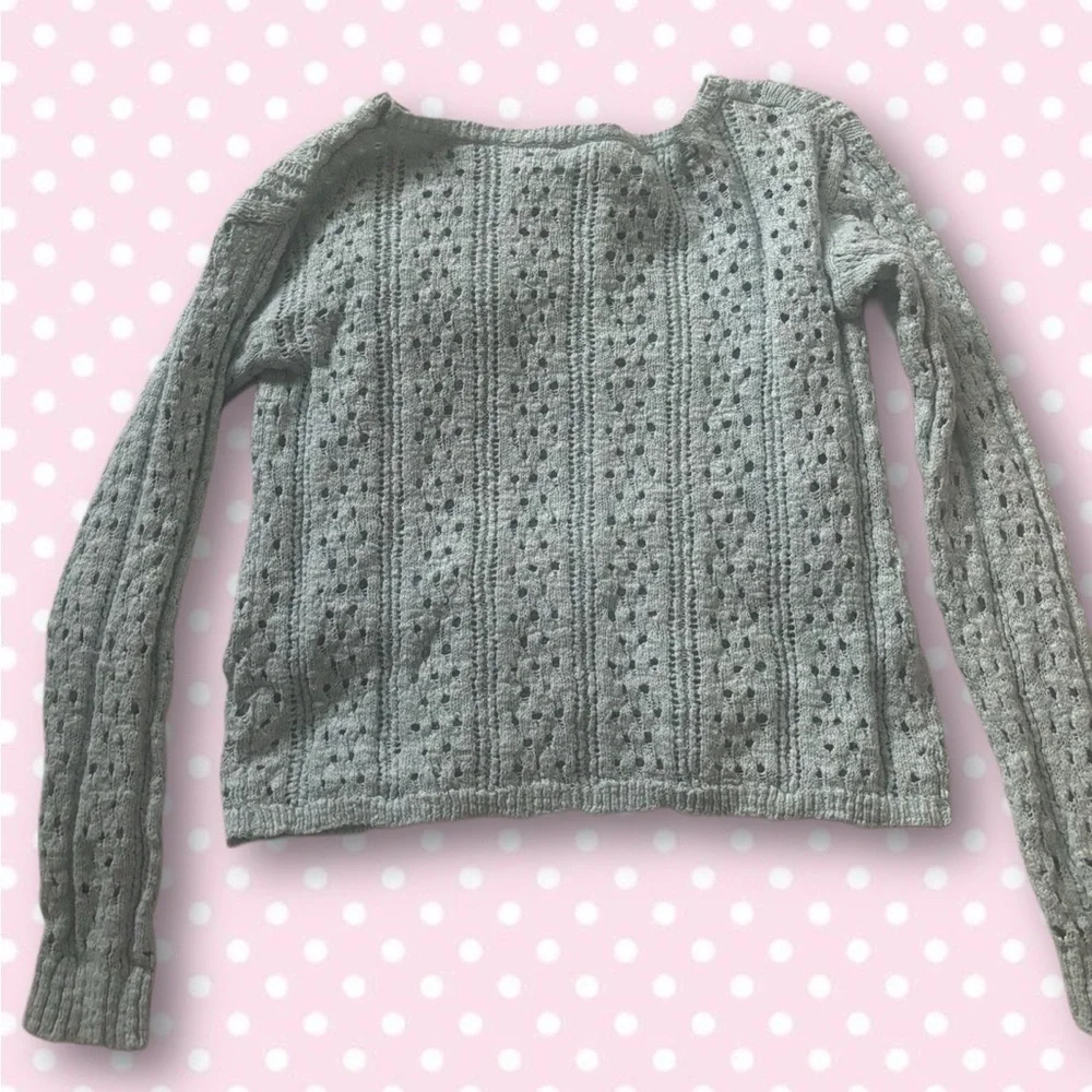 Aeropostale eyelet knit sweater 🎀🧸​​ - Picture 4 of 4